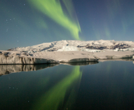 Noorderlicht bij Jökulsárlón (gletsjer meer)