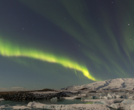 Noorderlicht bij Jökulsárlón (gletsjer meer)