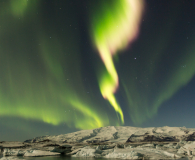 Noorderlicht bij Jökulsárlón (gletsjer meer)