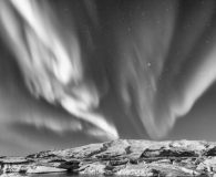Noorderlicht bij Jökulsárlón (gletsjer meer)